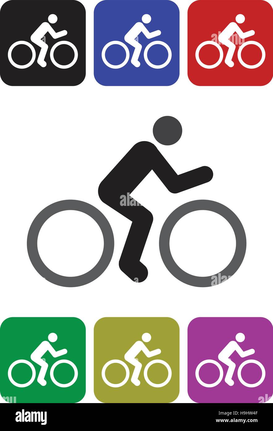 Ridding his bicycle Stock Vector Images - Alamy