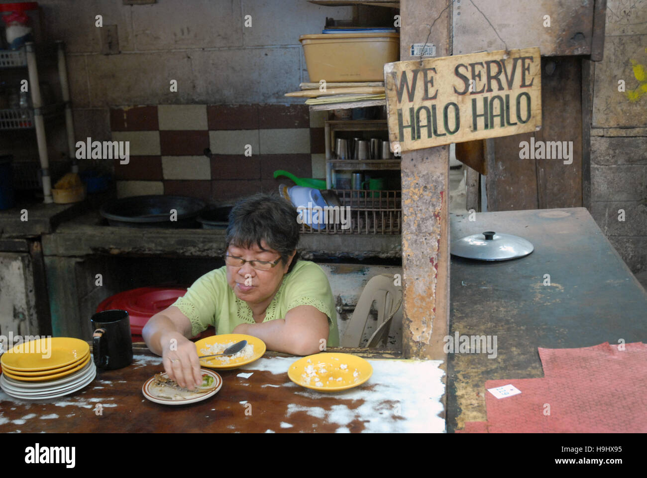 Interior of Central market, Iloilo, Panay, Philippines Stock Photo
