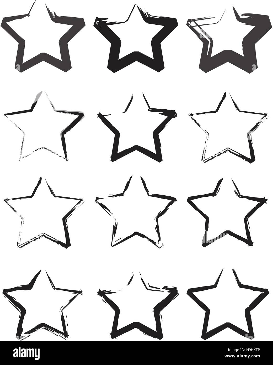 Grunge black vector stars Stock Vector Image & Art - Alamy