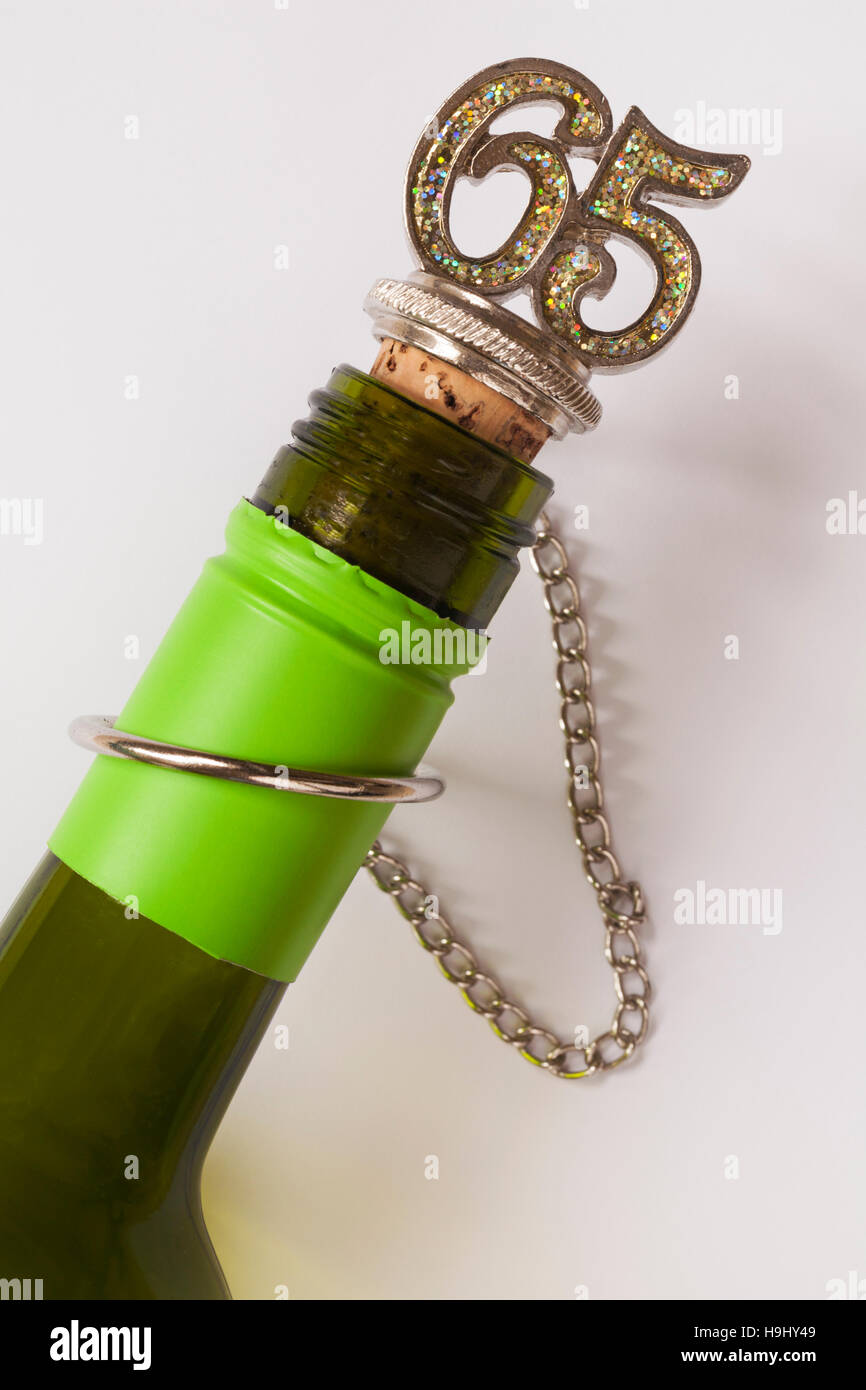 Close Up Of Decorative 65 Bottle Stopper In Wine Bottle Set