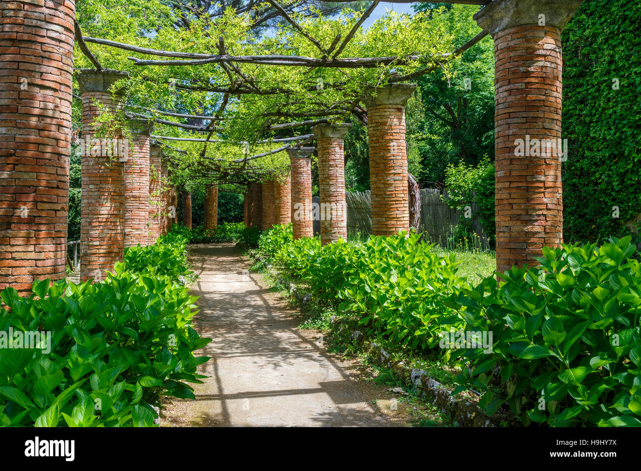 The 11thC Villa Cimbrone garden in Ravello, Southern Italy. Stock Photo