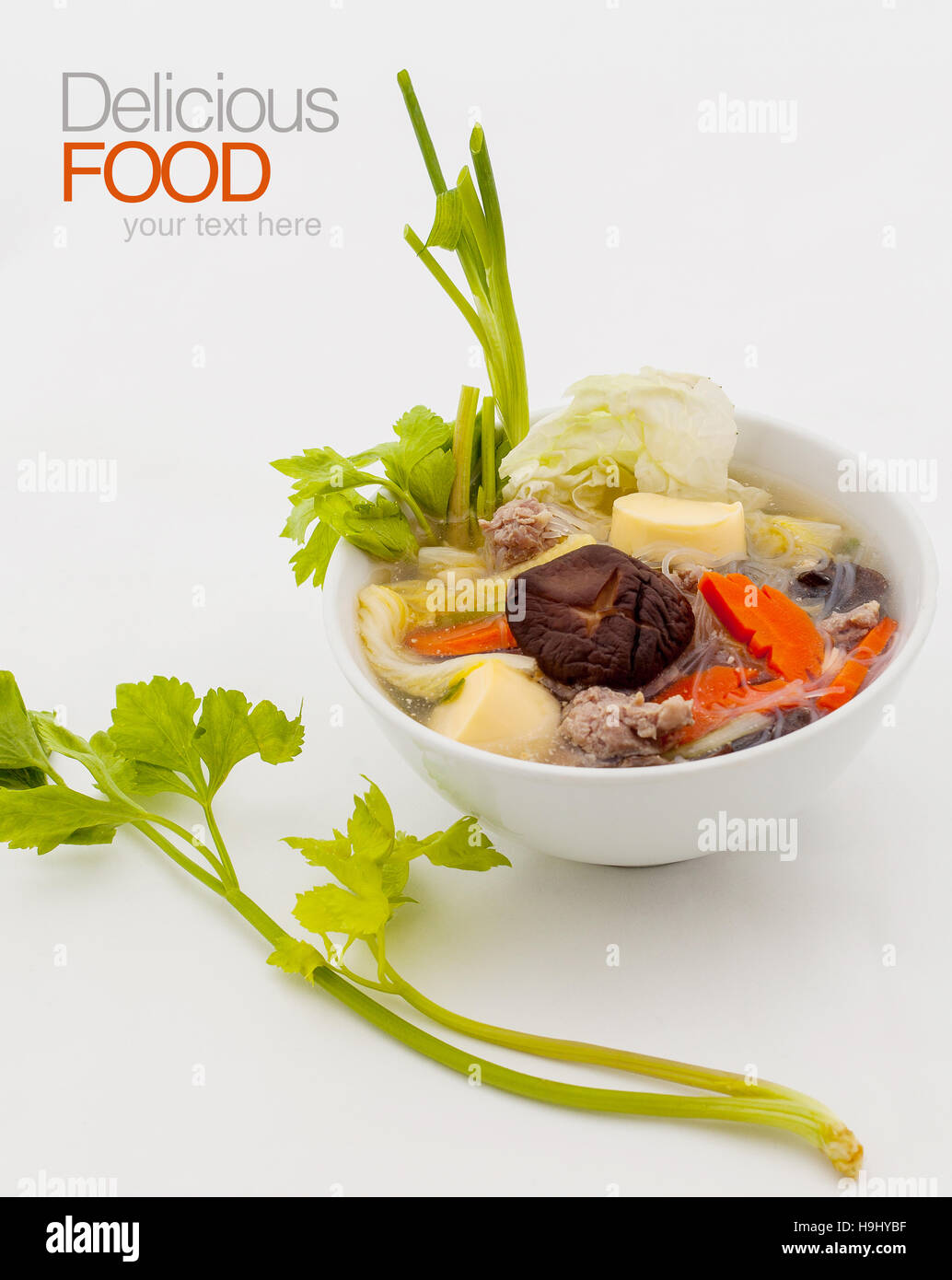 Pork chop soup with mixed vegetables Stock Photo - Alamy