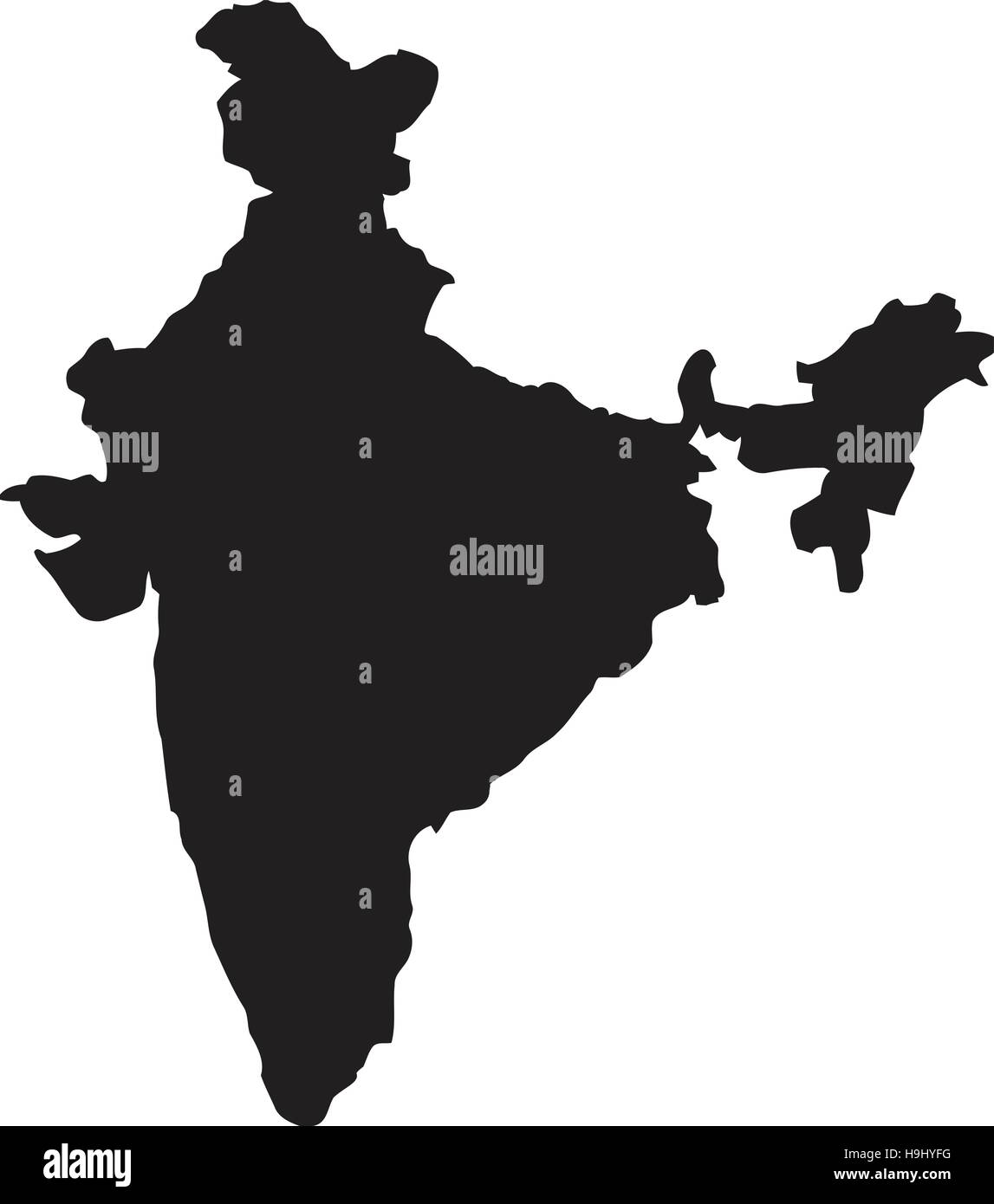 Black Map Of India India Map Black High Resolution Stock Photography And Images - Alamy