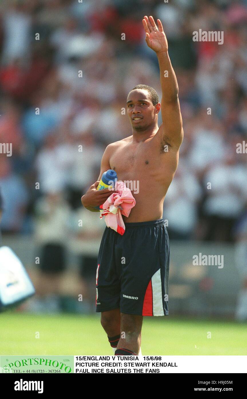 PAUL INCE ENGLAND V TUNISIA 17 June 1998 Stock Photo Alamy