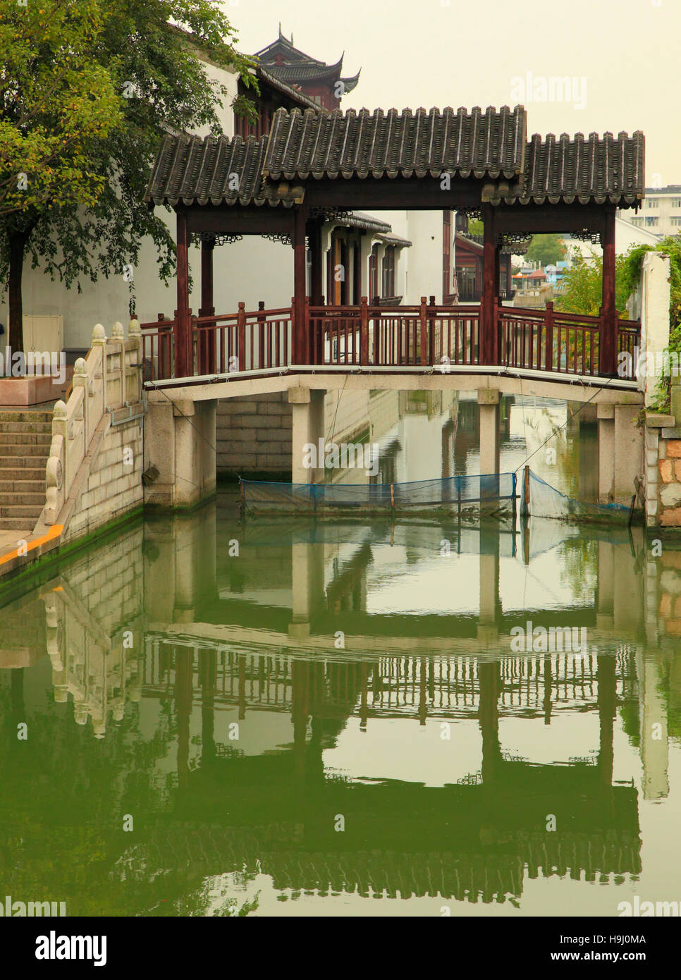 China, Jiangsu, Suzhou, canal scene, bridge, Stock Photo