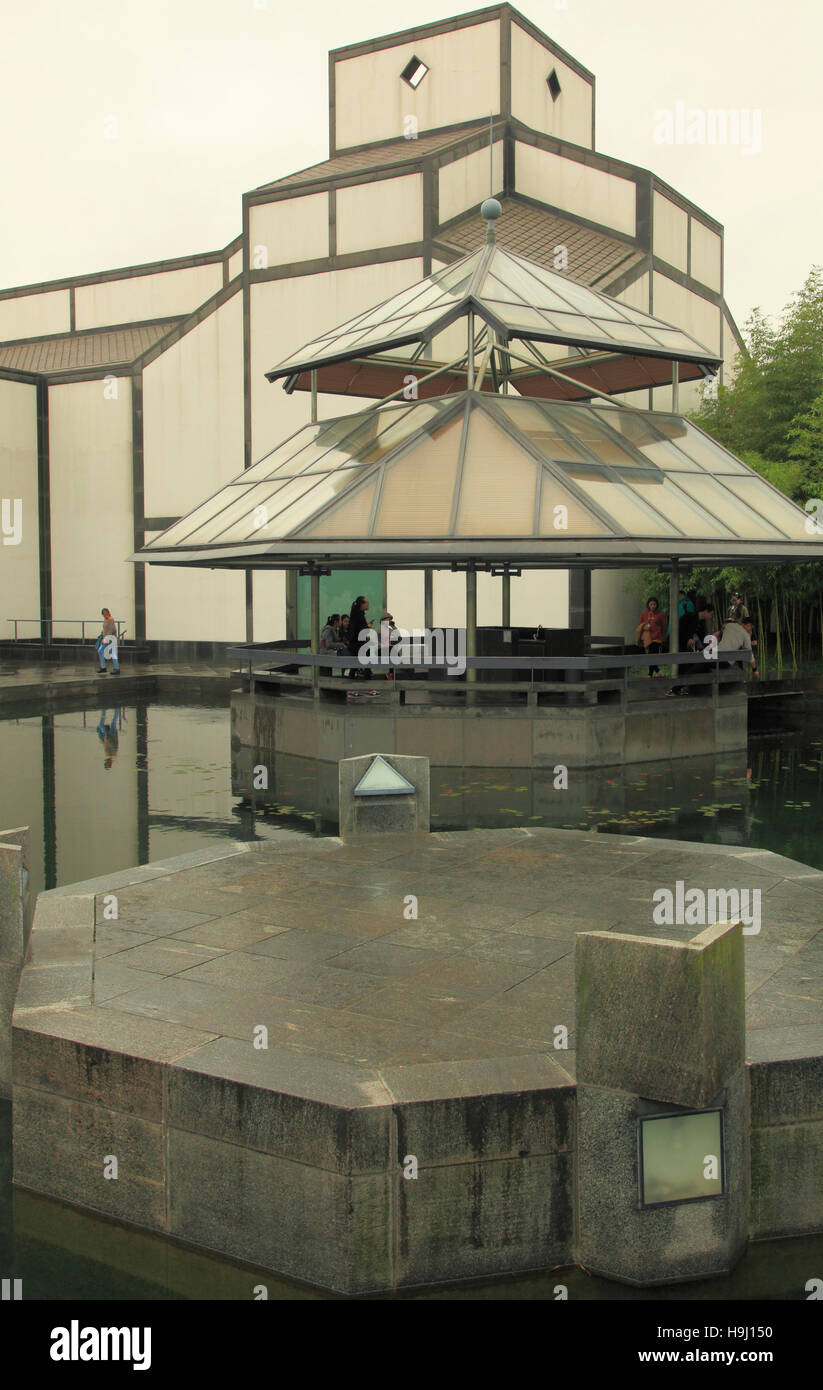 China, Jiangsu, Suzhou, Suzhou Museum, garden, pool, I.M. Pei architect, Stock Photo