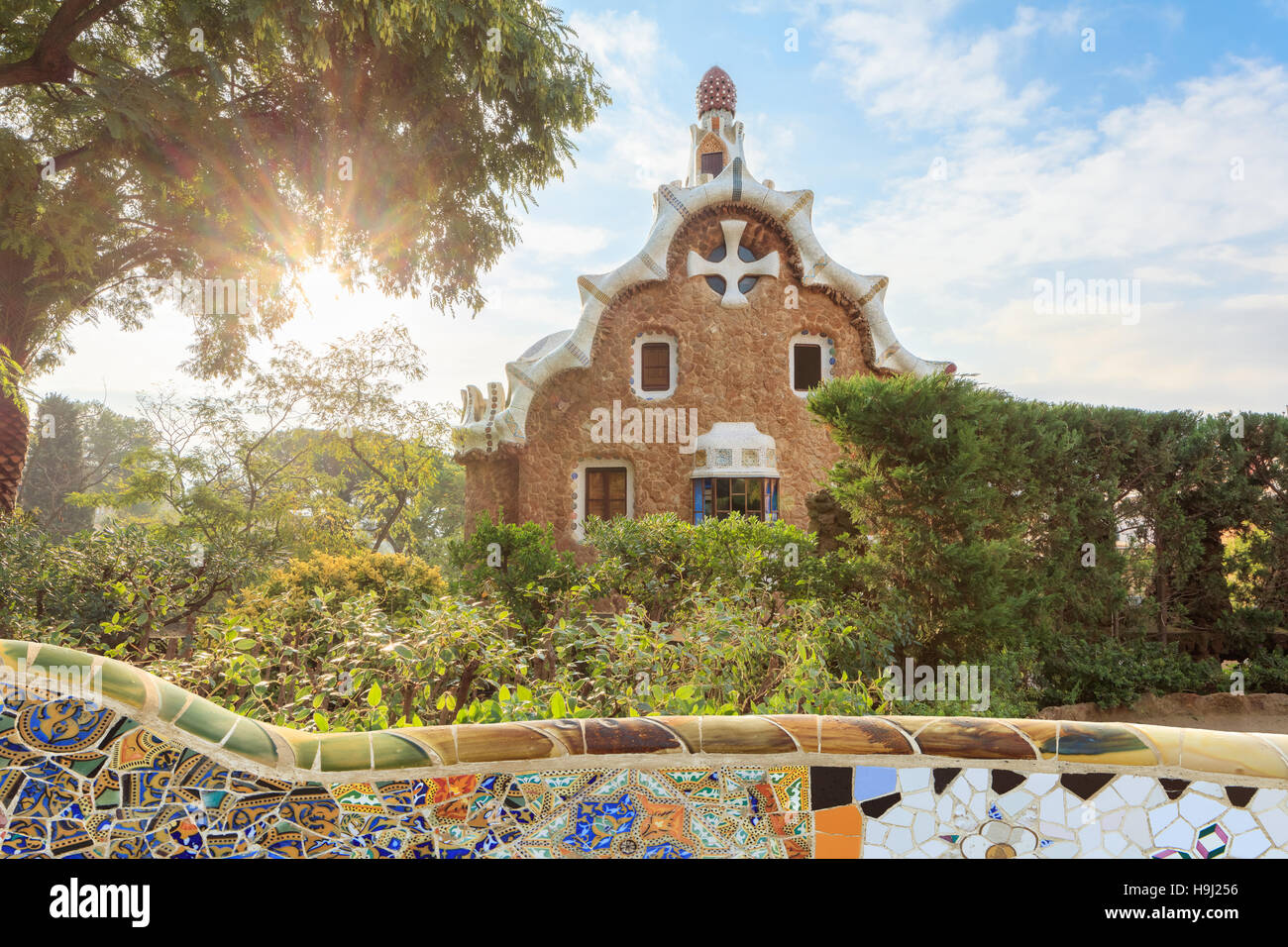 Famous Park Guell, Spain Stock Photo