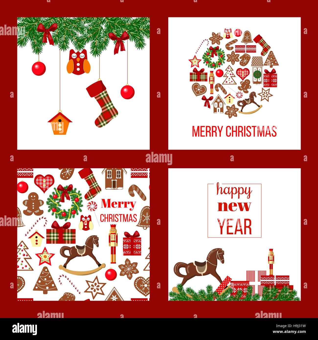 Christmas toys balls snowflakes Stock Vector Images - Alamy