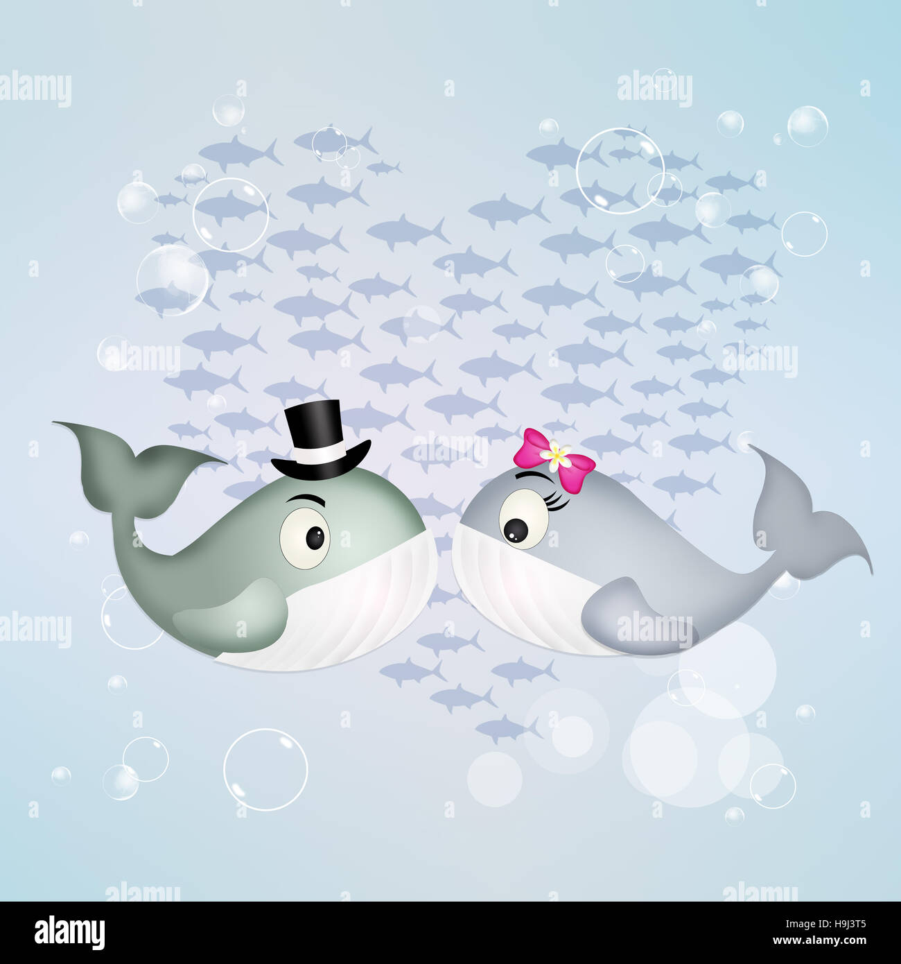 whales in love Stock Photo