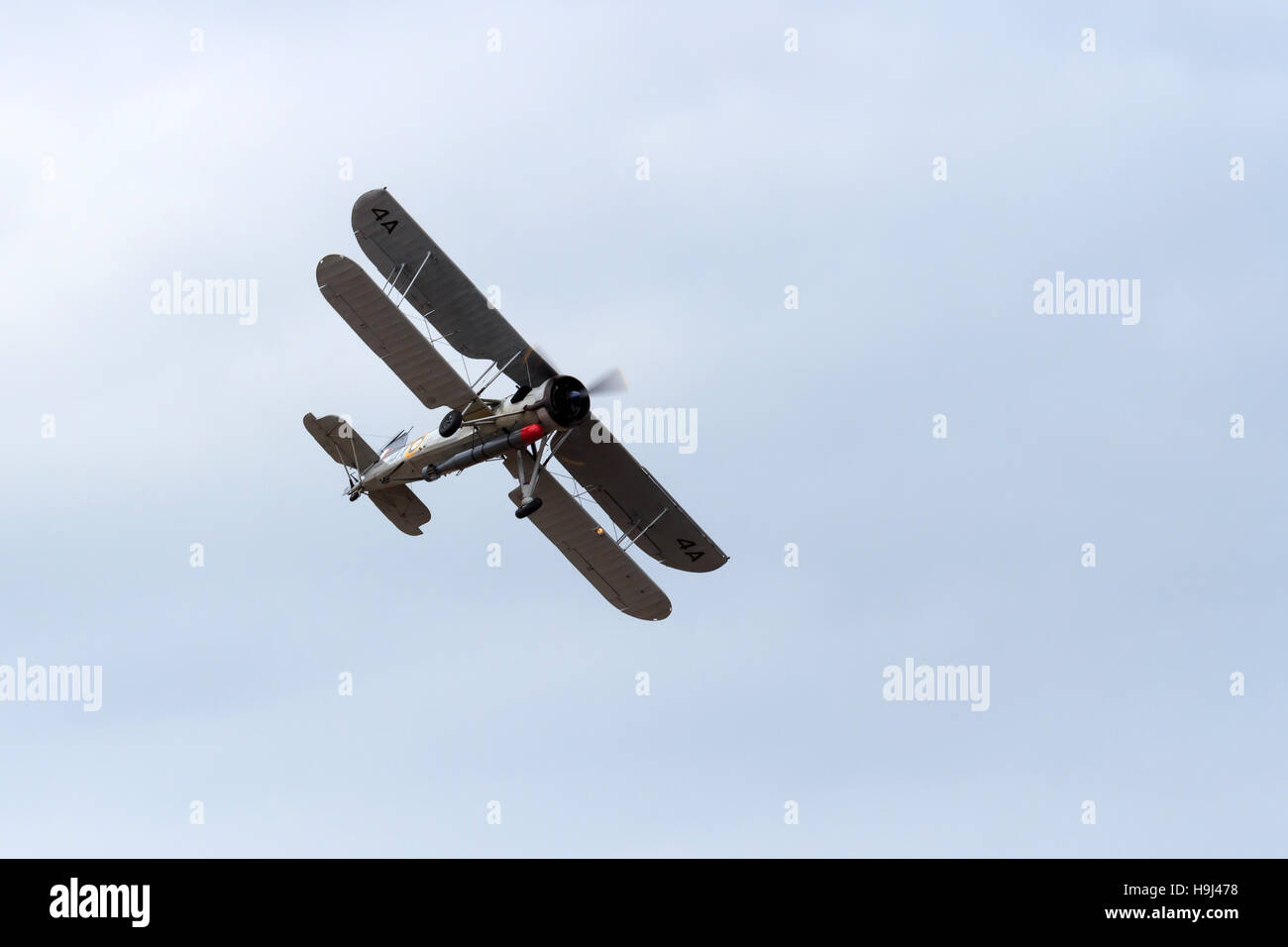 Royal Navy Fairey Swordfish biplane displaying at the Southport airshow
