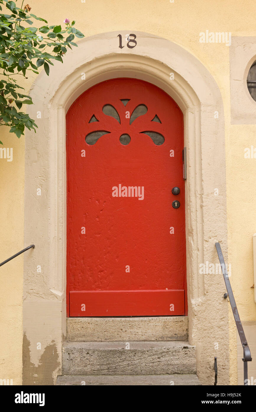 door, old town, Rothenburg ob der Tauber, Central Franconia, Bavaria, Germany Stock Photo