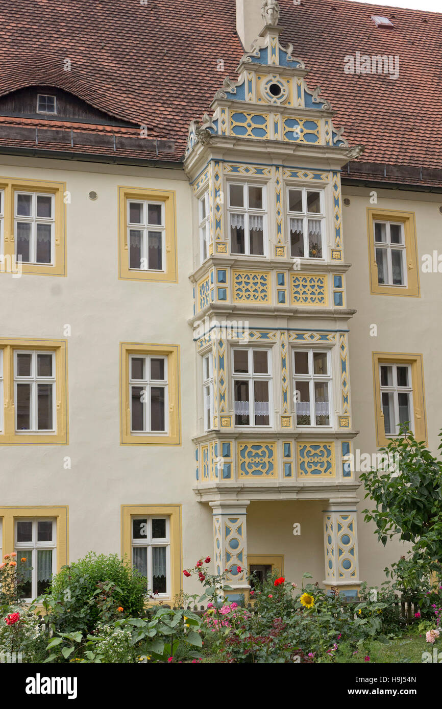 house front, old town, Rothenburg ob der Tauber, Central Franconia, Bavaria, Germany Stock Photo