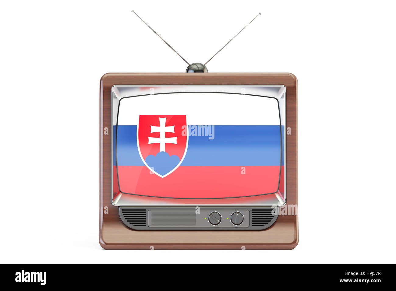 old tv with flag of Slovakia. Slovak Television concept, 3D rendering Stock  Photo - Alamy