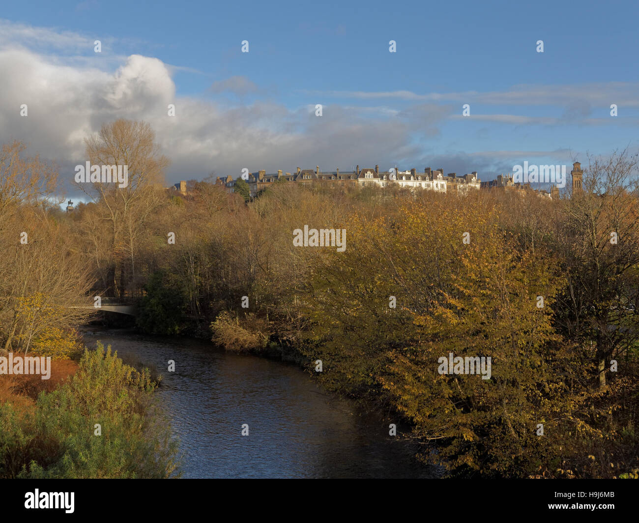 Park Circus from Kelvingrove park in Glasgow Stock Photo