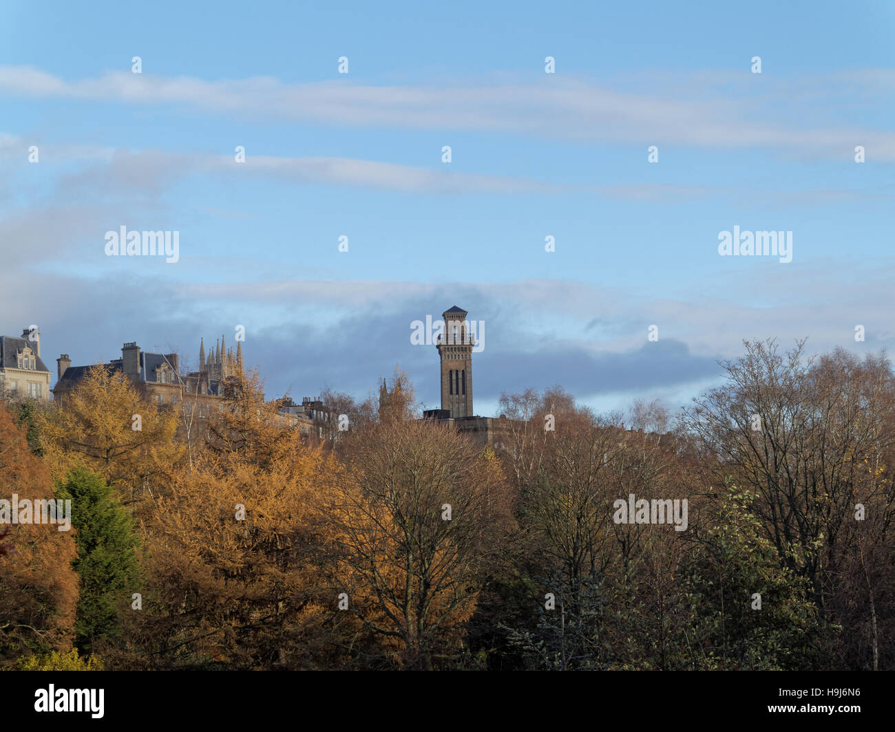 Park Circus from Kelvingrove park in Glasgow Stock Photo