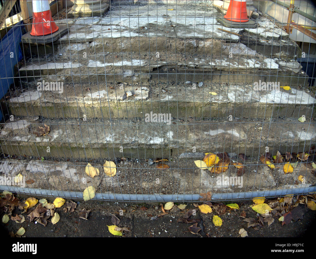 health and safety dangerous stairs damaged broken Stock Photo