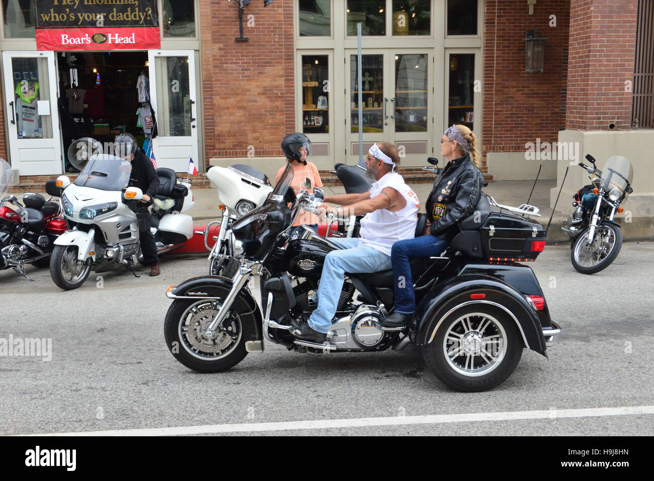 Motorcycle rally at The Strand in Galveston, Texas Stock Photo Alamy