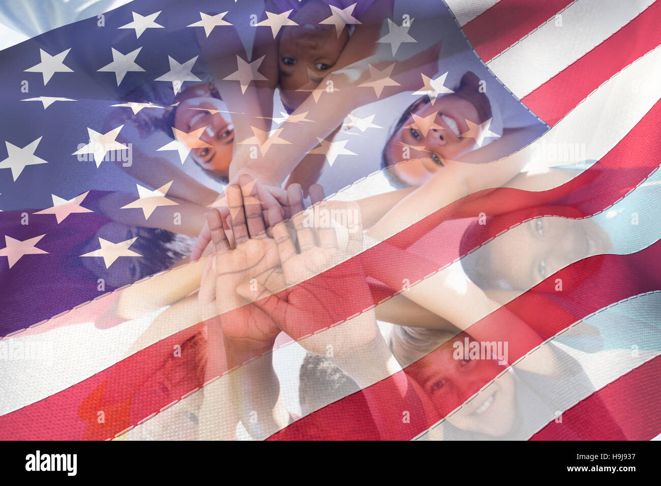Composite image of cropped american flag Stock Photo