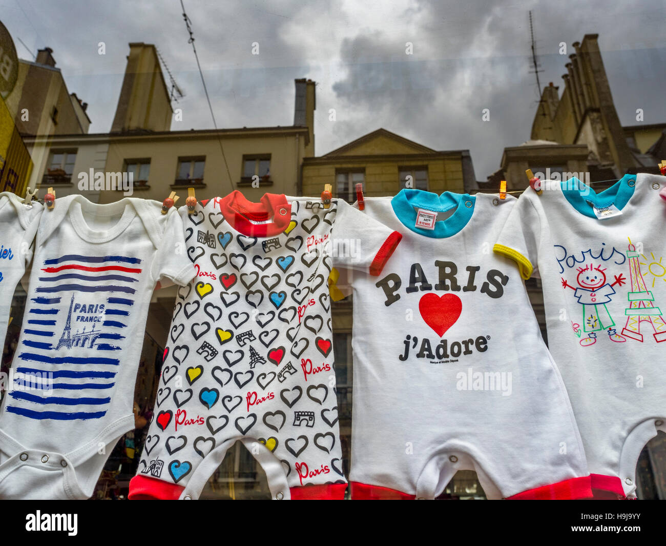 Children clothing for sale in Paris, France Stock Photo Alamy