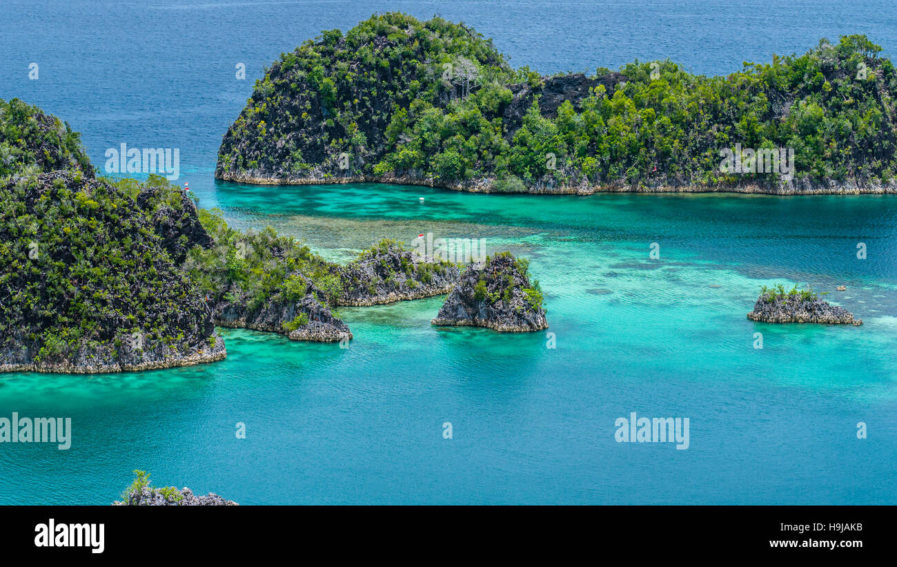 Painemo Island, Blue Lagoon, Raja Ampat, West Papua, Indonesia Stock Photo
