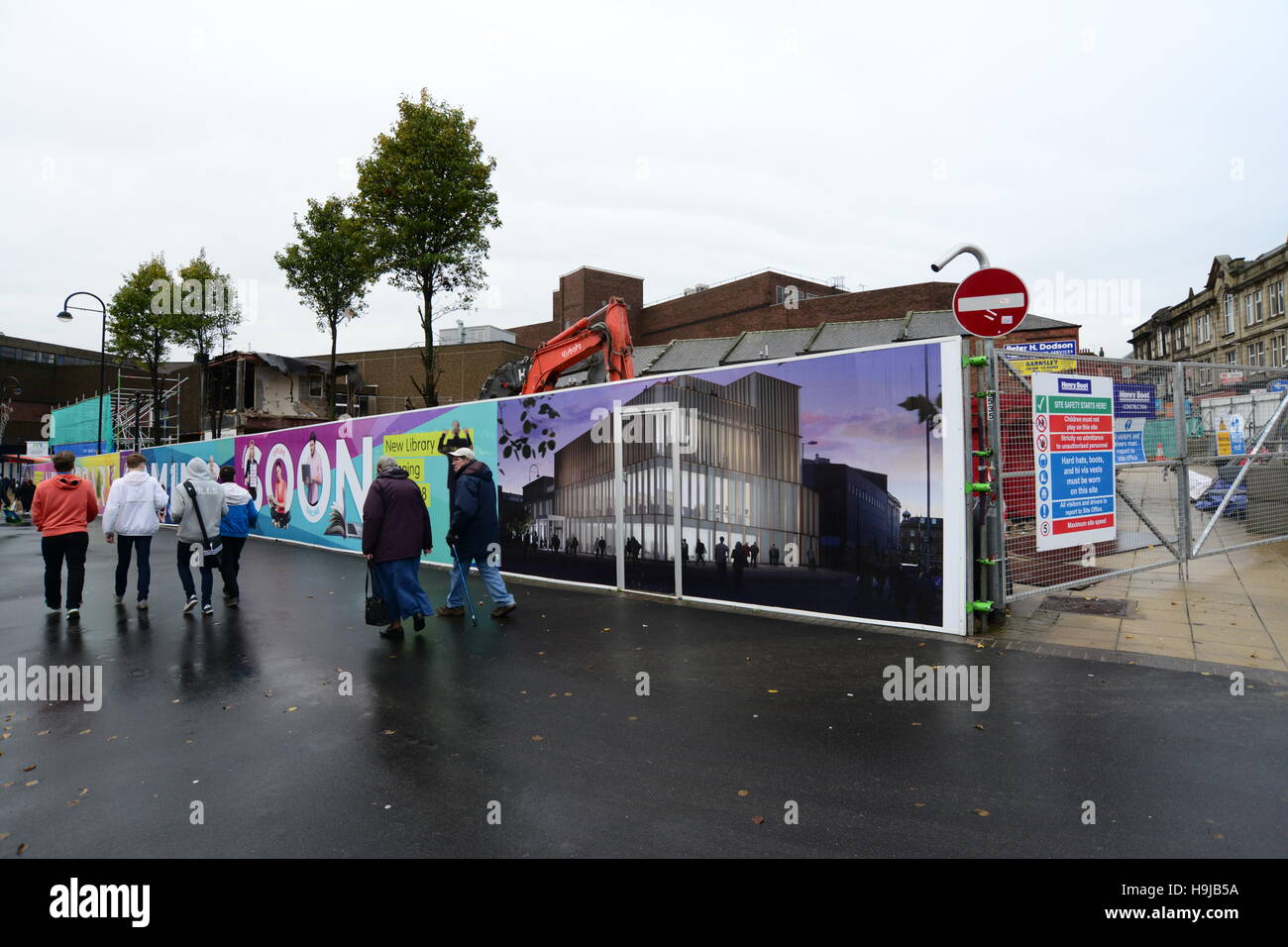 Barnsley Town Centre where the new Barnsley Library is currently being built, South Yorkshire, UK. Stock Photo