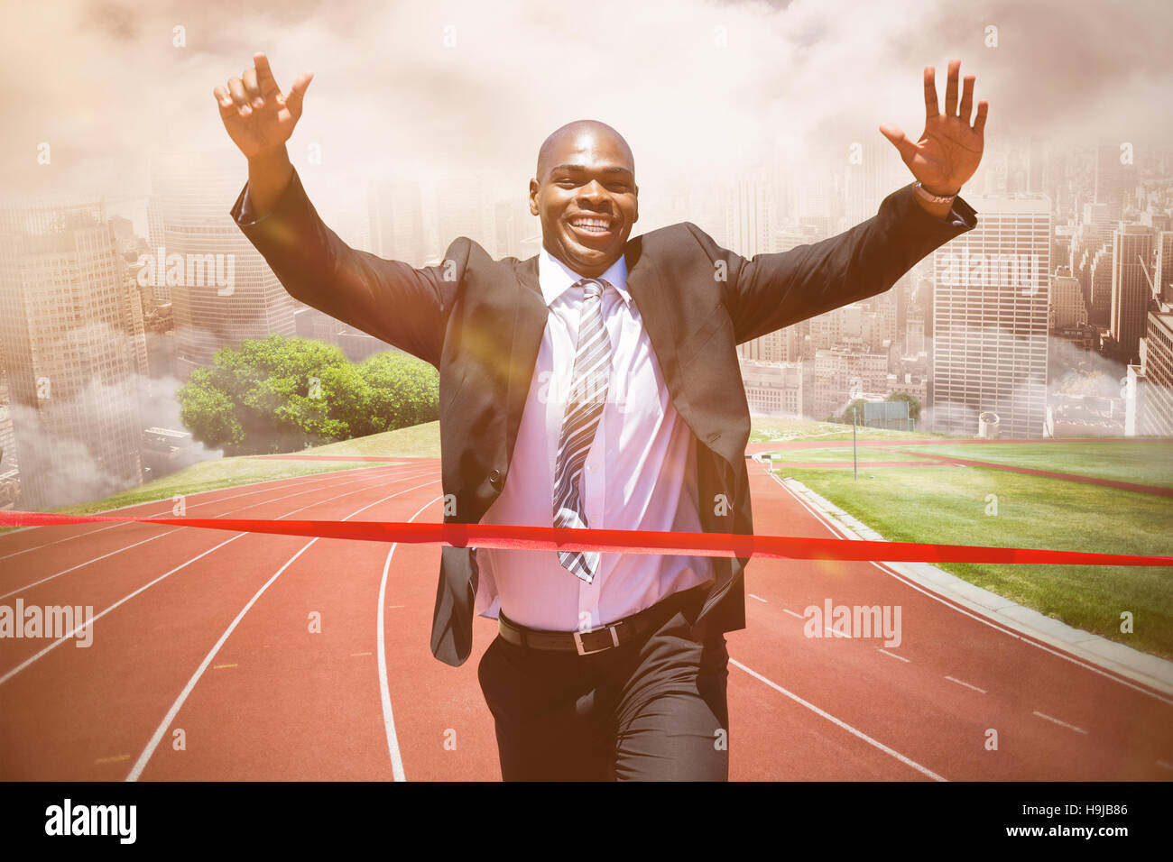 Crossing The Finish Line Stock Photos & Crossing The Finish Line Stock