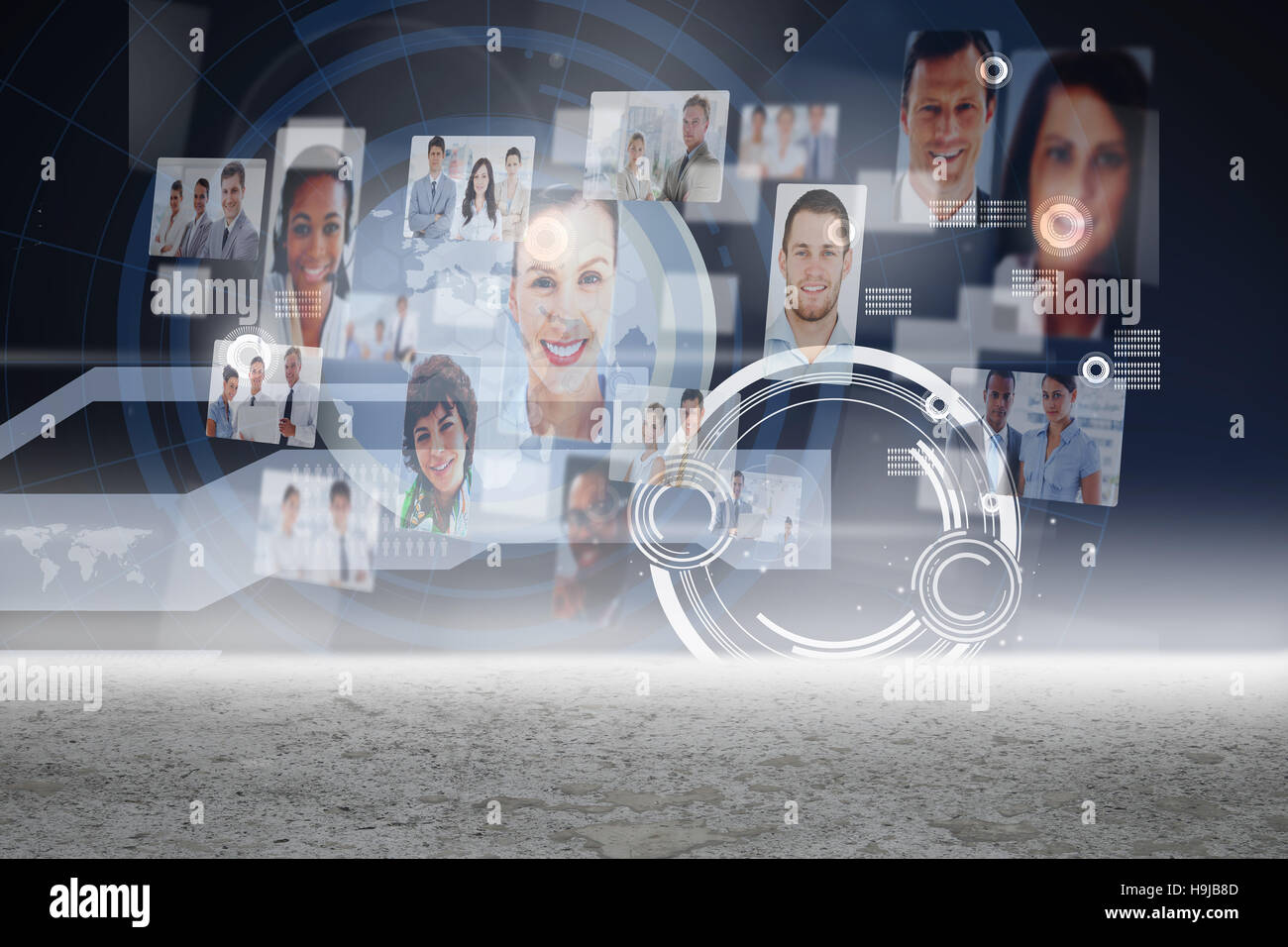 Interface with business profiles Stock Photo