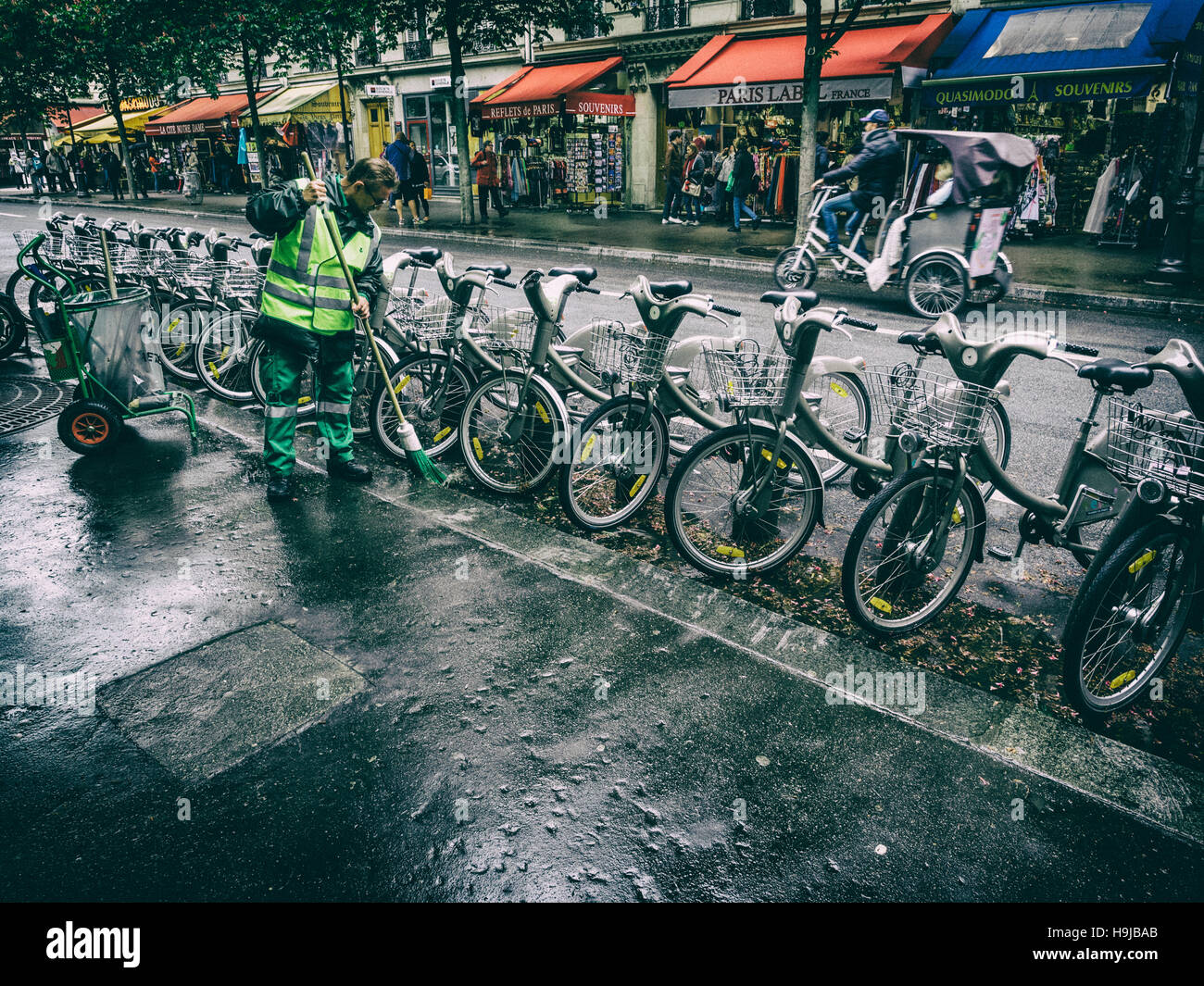 Bike rental in Paris, France Stock Photo Alamy