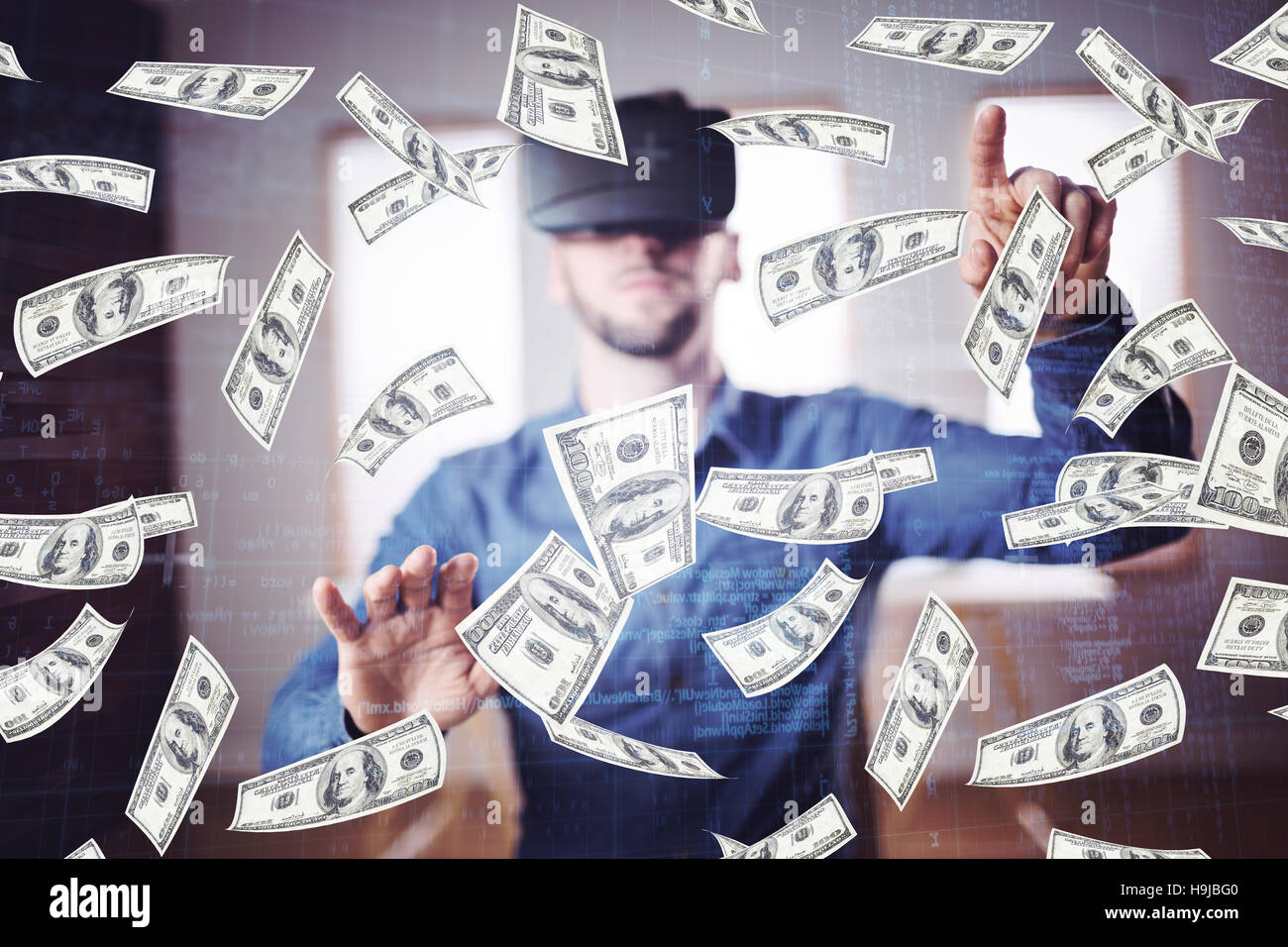 Flying dollars hi-res stock photography and images - Alamy