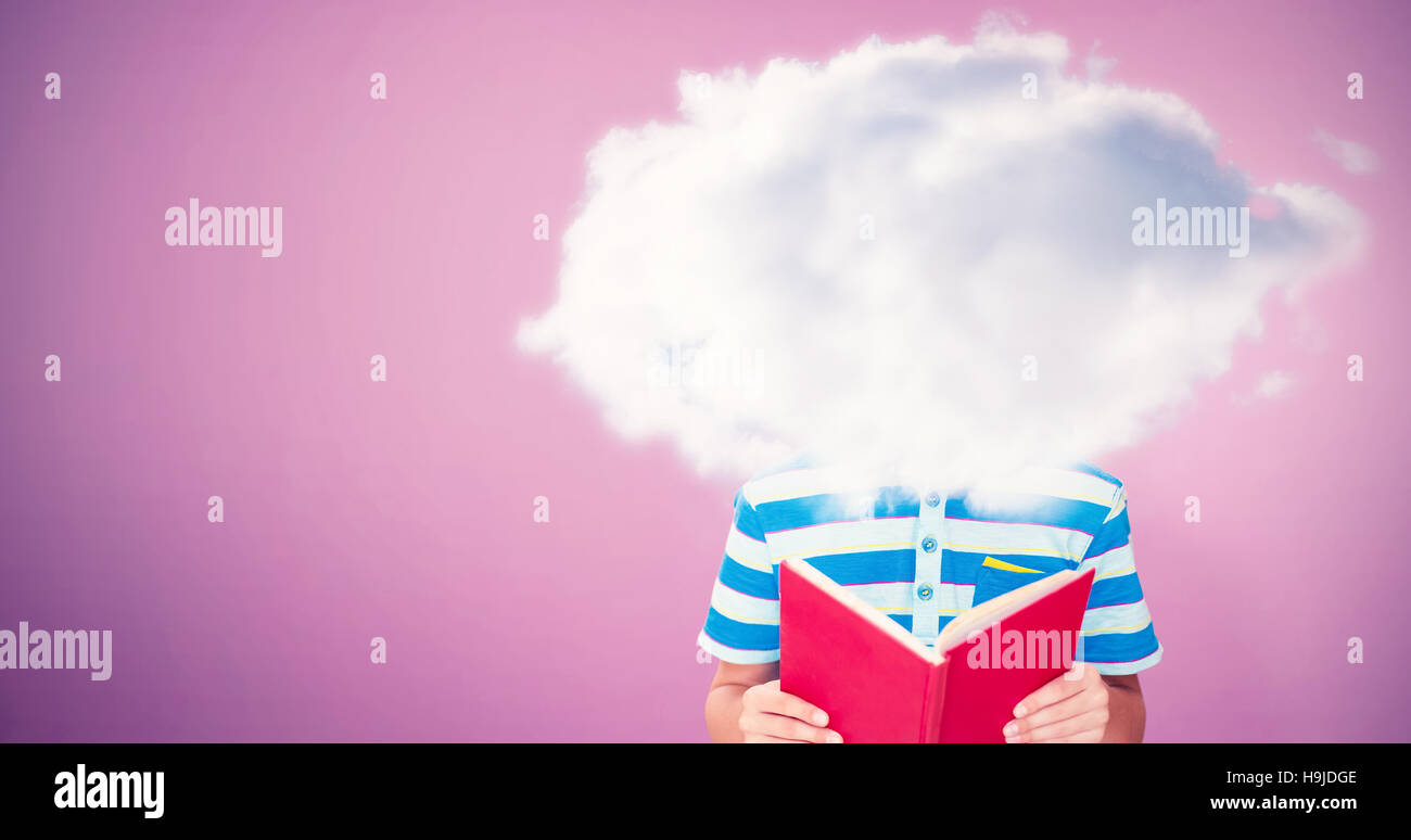 Composite image of cute pupil smiling at camera in library Stock Photo ...