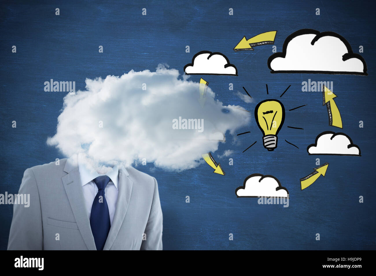 Composite image of portrait of confident businessman smiling Stock Photo