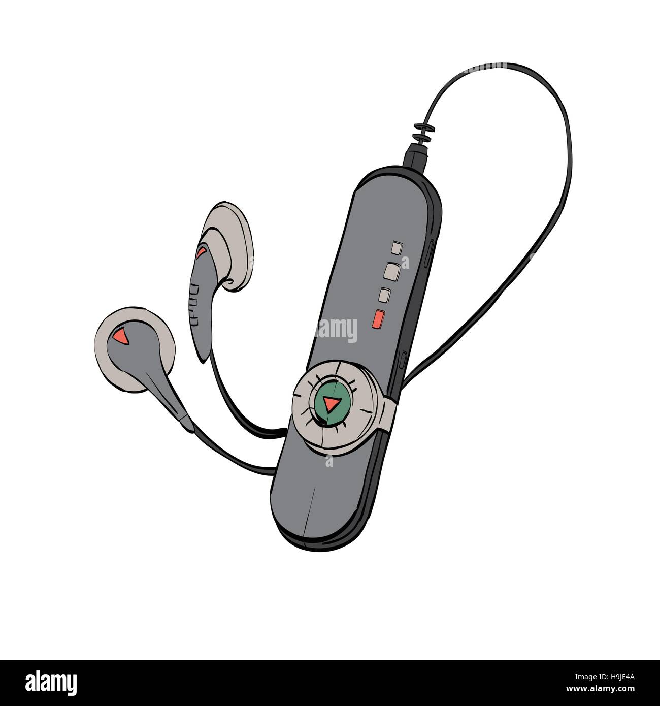 Mobile audio player, listening to music and radio Stock Vector Image ...