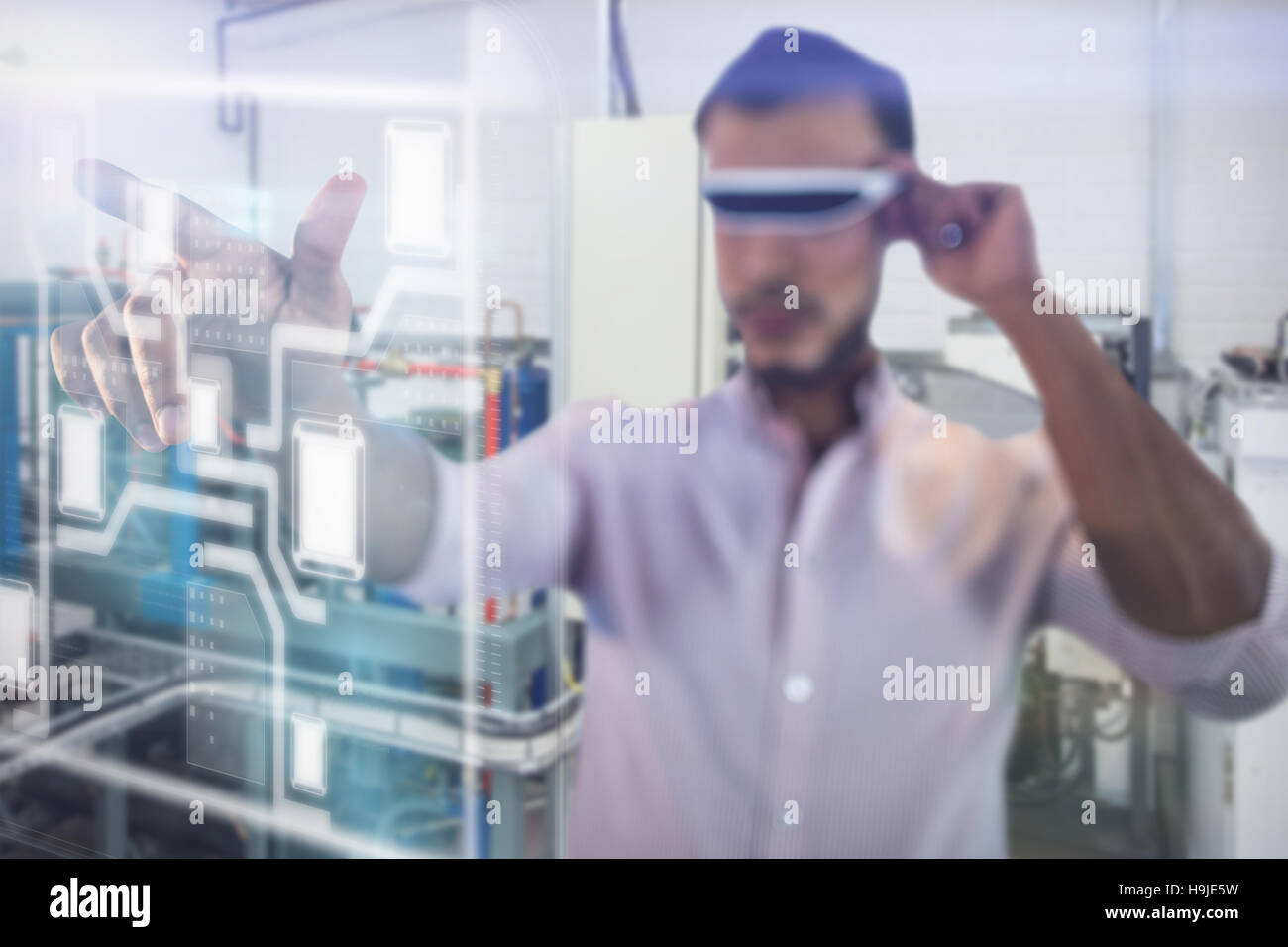 Man Using The Virtual Reality Virtual reality engine hi-res stock photography and images - Alamy
