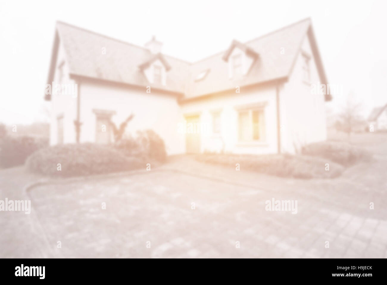 Standalone house with bright lights Stock Photo Alamy