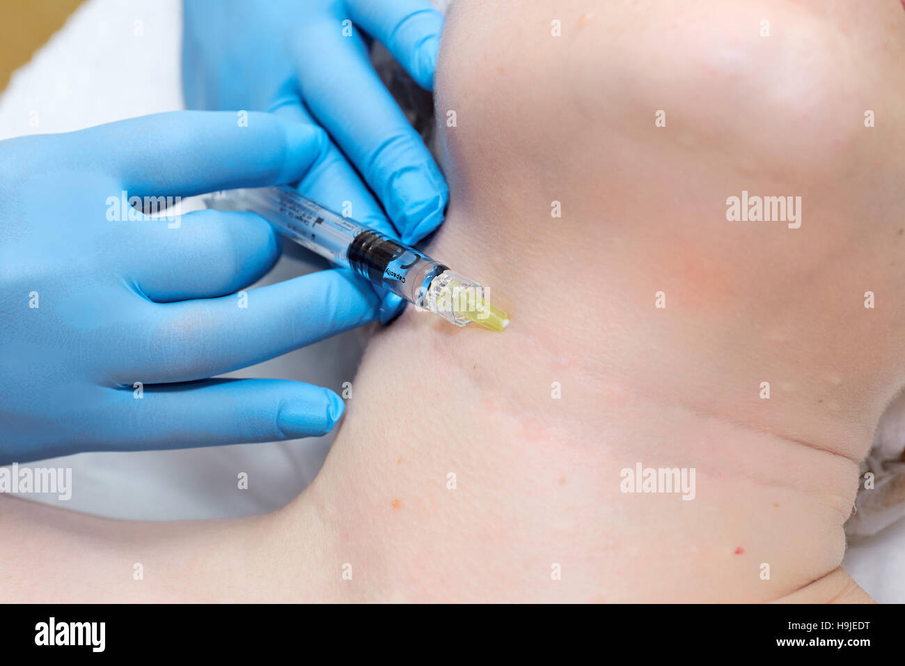 Anti-age injection therapy. Wrinkles reduction Stock Photo