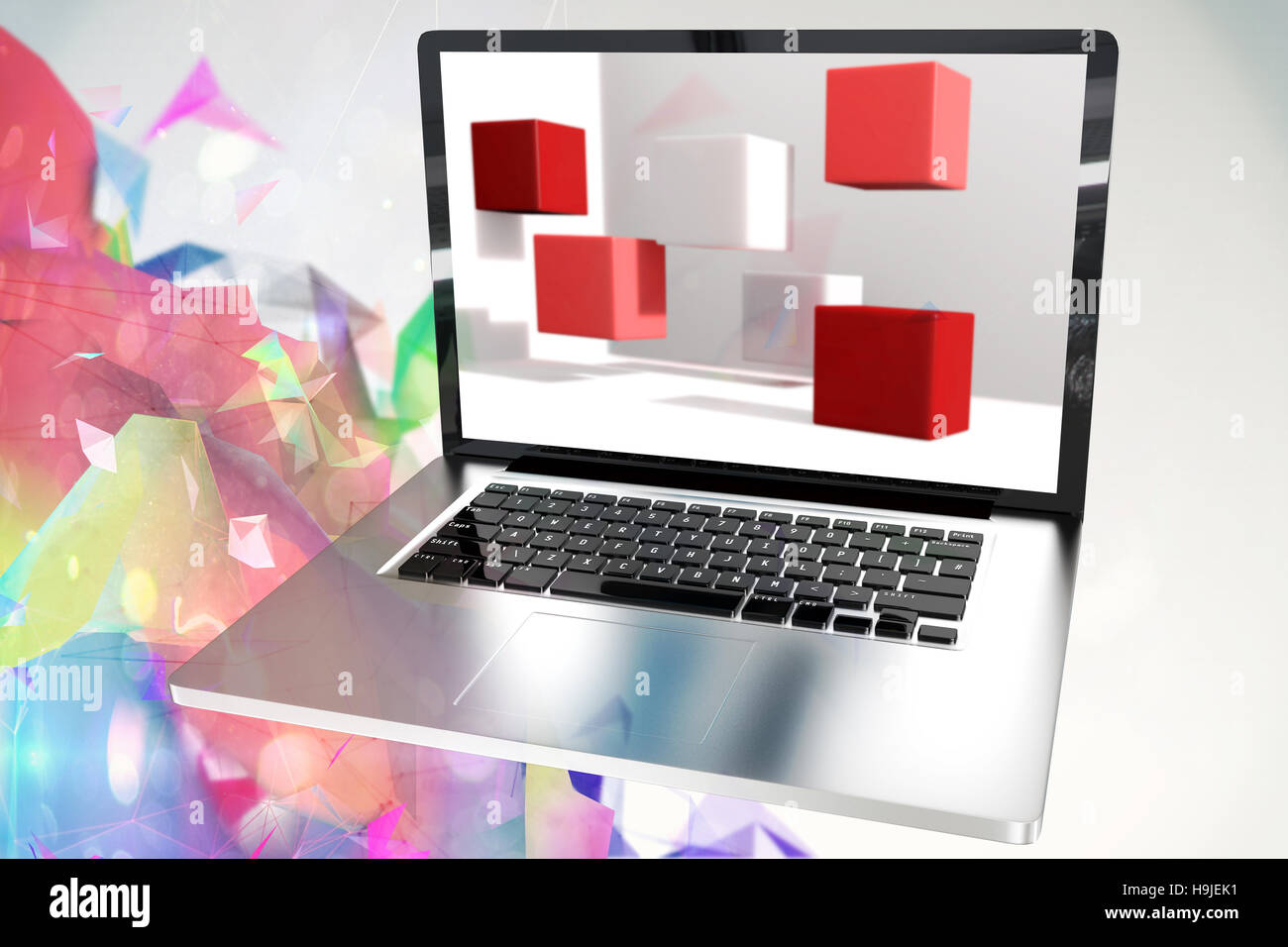 Composite image of credit card insert in laptop screen Stock Photo