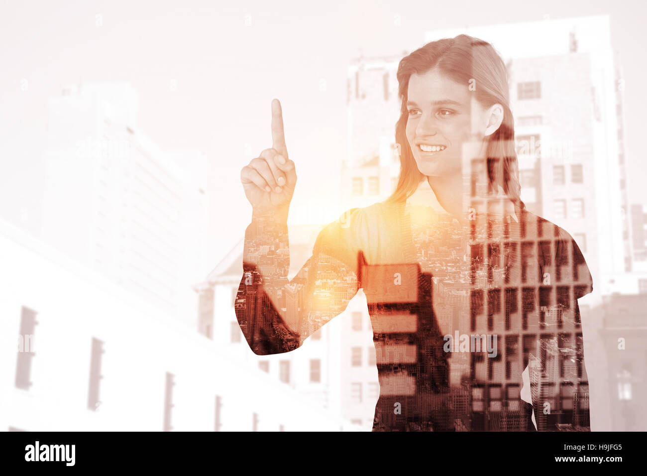Woman pointing finger hi-res stock photography and images - Alamy