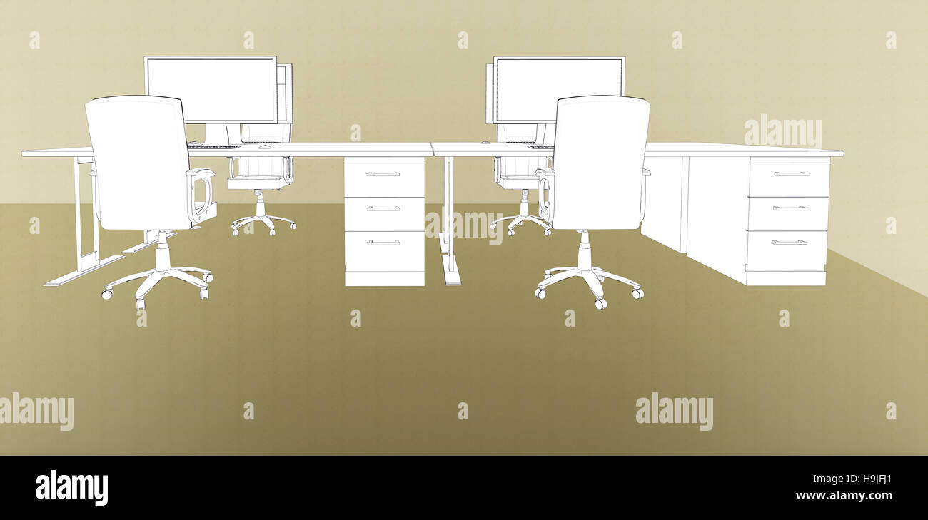 White desks hi-res stock photography and images - Alamy