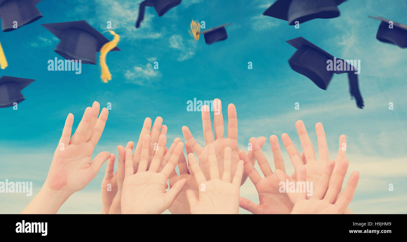 People raising hands hi-res stock photography and images - Alamy