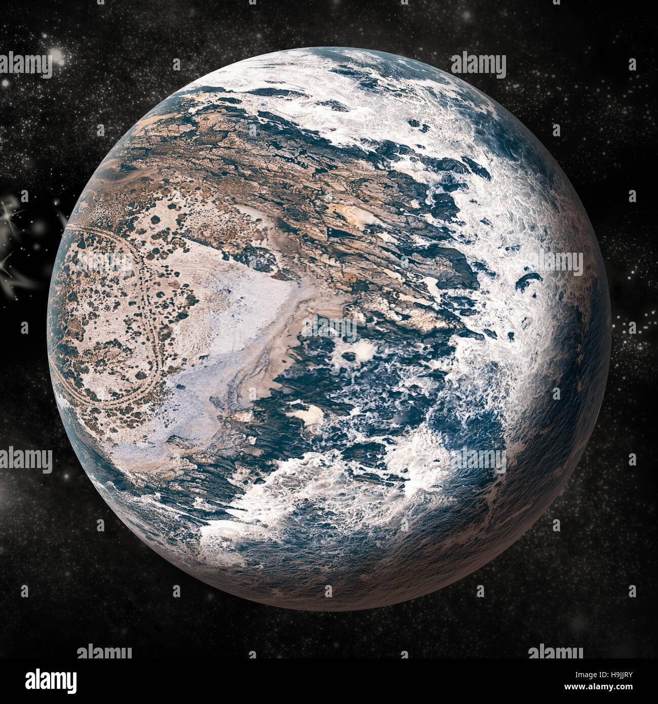 Digital composite image of globe Stock Photo