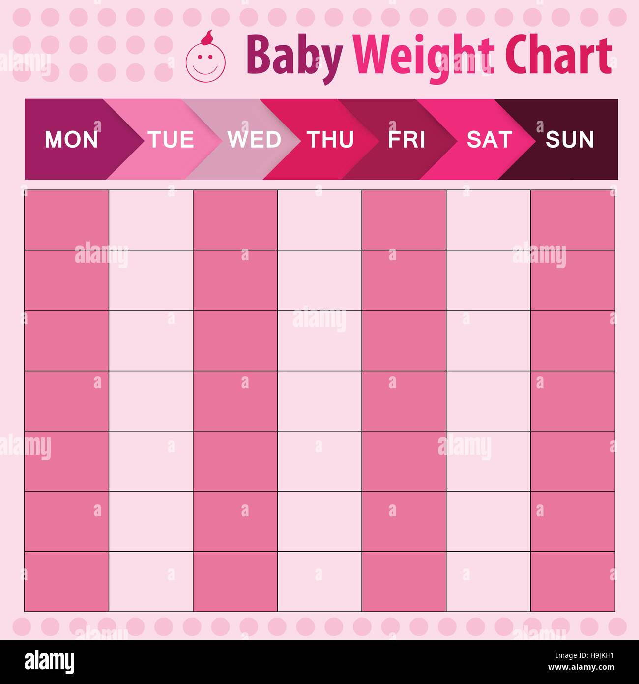 baby weight chart for mom vector illustration Stock Vector Image