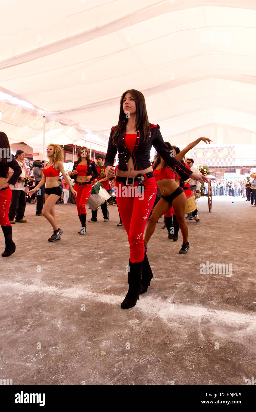 Dancers during the Donkey fair (Feria del burro) in Otumba, Mexico Stock Photo