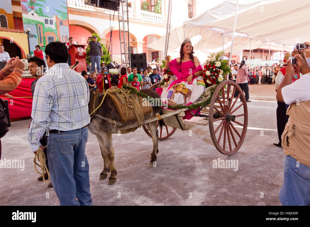 Queen of the Donkey fair in Otumba, Mexico Stock Photo