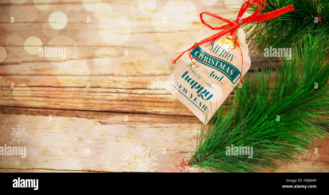 Composite image of merry christmas message Stock Photo