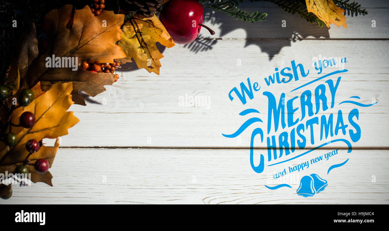 Composite image of merry christmas message Stock Photo