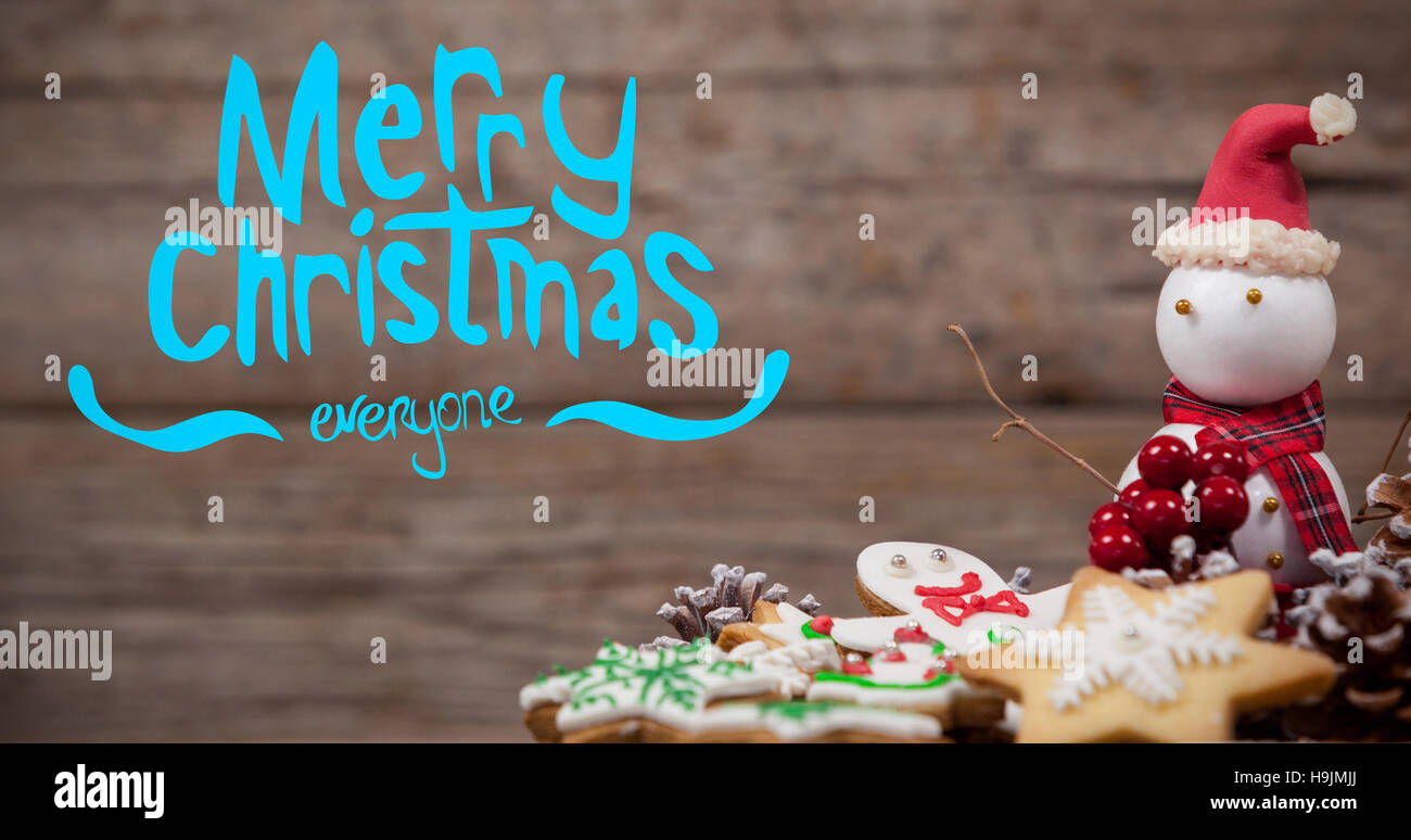Composite image of merry christmas message Stock Photo