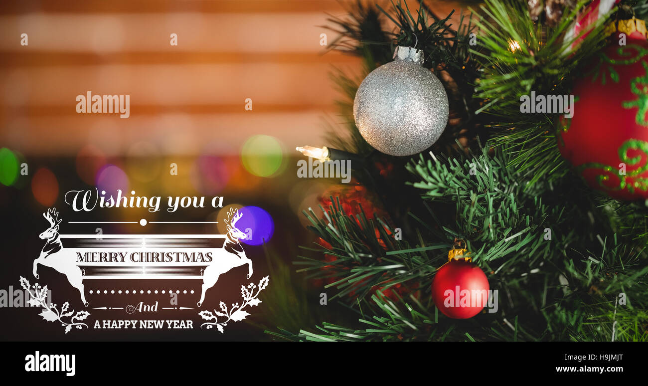 Composite image of christmas greeting Stock Photo