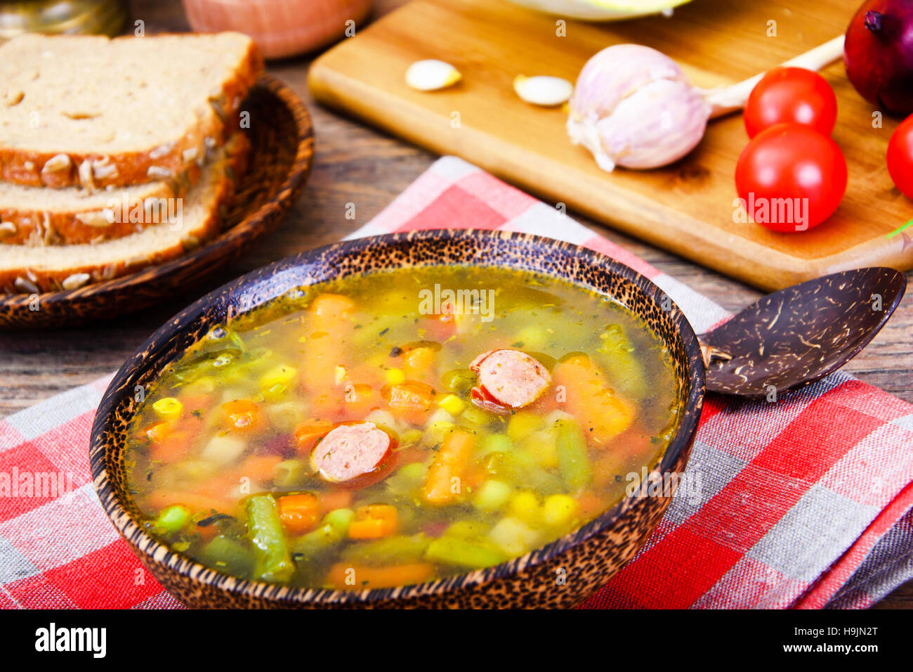 Vegetable Soup. Diet Fitness Nutrition. Studio Photo Stock Photo - Alamy