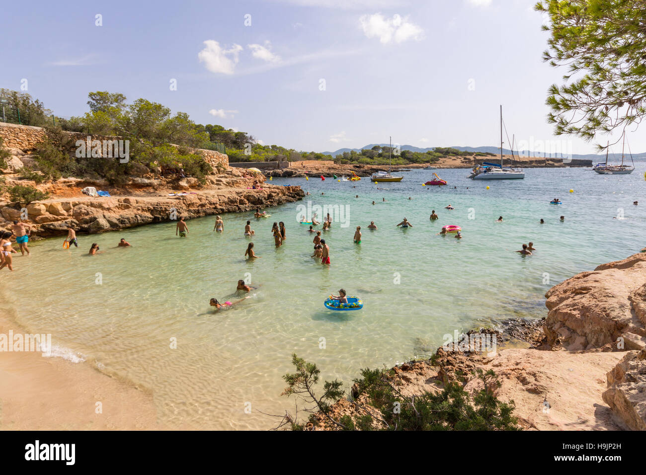 Spain, Balearic Island, Ibiza, Cala Gracioneta beach Stock Photo
