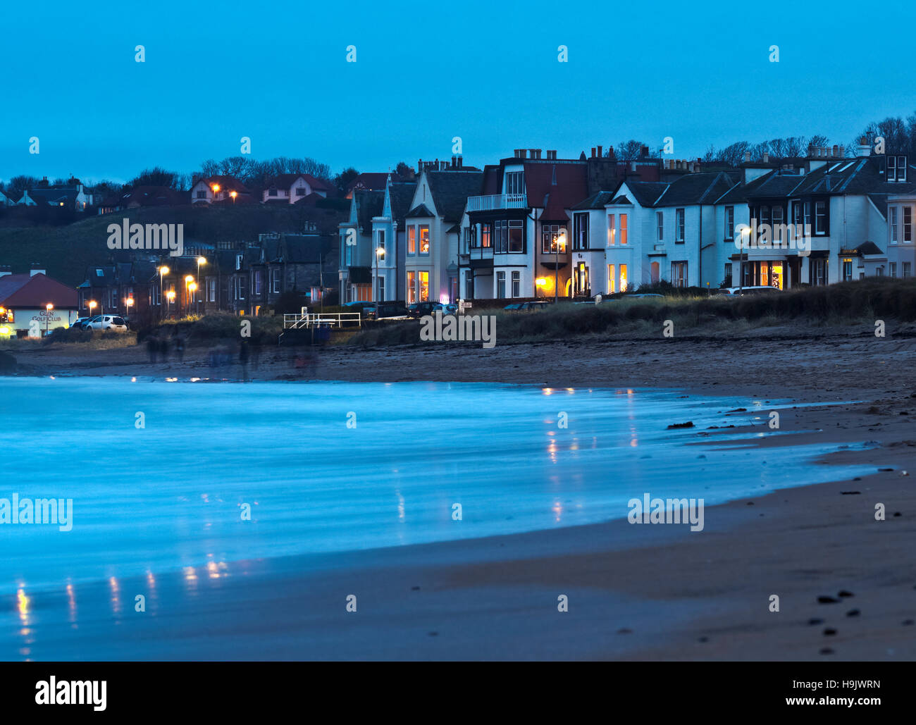UK, Scotland, East Lothian, North Berwick, Townscape at dusk Stock